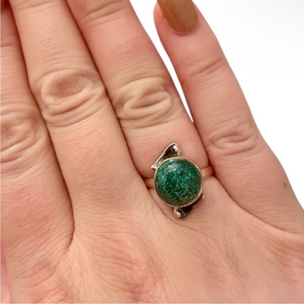 Azurite Sterling Silver Ring 925 Size 7 - Picture 5 of 7